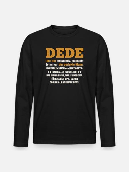 Türk Dede Design - Bedste Dede (bedstefar) nogensinde - Premium økologisk langærmet T-shirt til mænd - sort