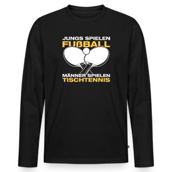 Männer spielen Tischtennis Tischtennisspieler - Männer Premium Bio Langarmshirt - Schwarz - Vorne - Nico (187cm)