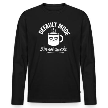 Morning grouch mode - Men's Premium Organic Long Sleeve Shirt - black - Front - Nico (187cm)