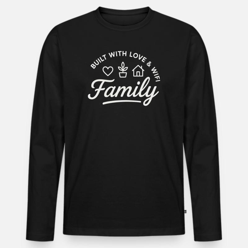 Built with Love & WiFi - Männer Premium Bio Langarmshirt - Schwarz