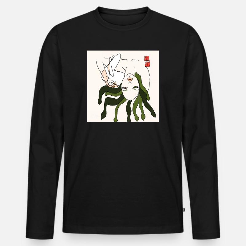 Mamoja - Männer Premium Bio Langarmshirt - Schwarz