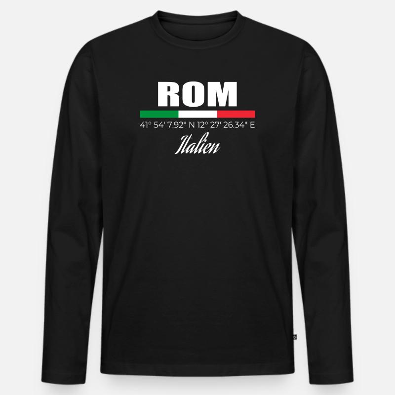 Rom - Männer Premium Bio Langarmshirt - Schwarz