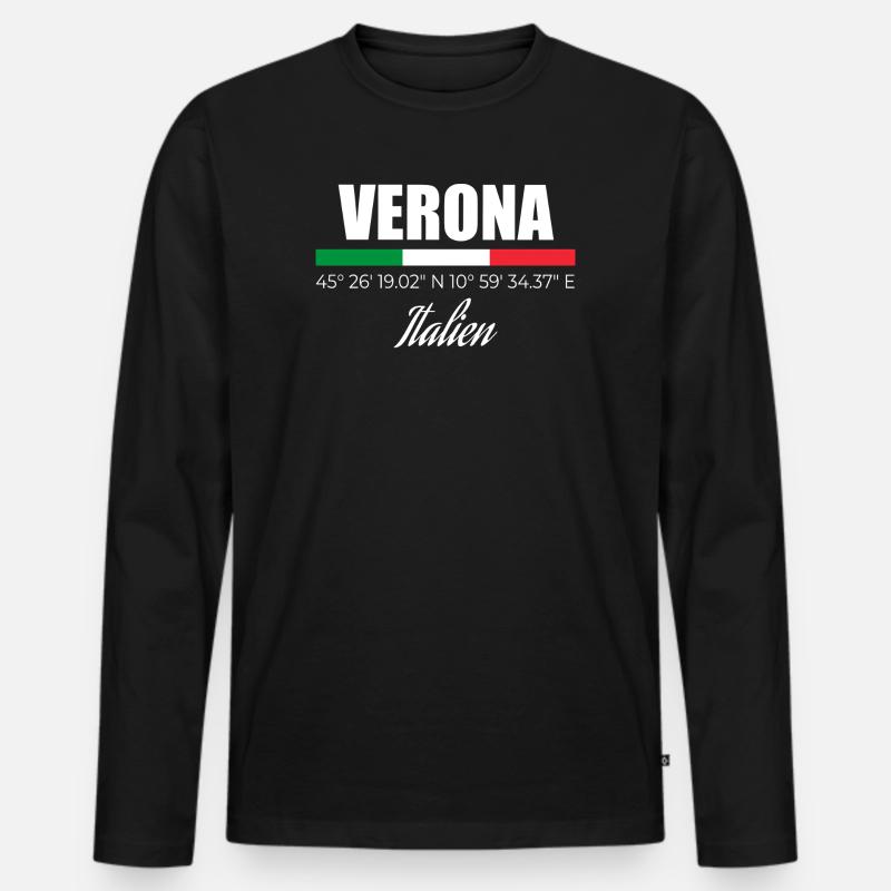 Verona - Männer Premium Bio Langarmshirt - Schwarz