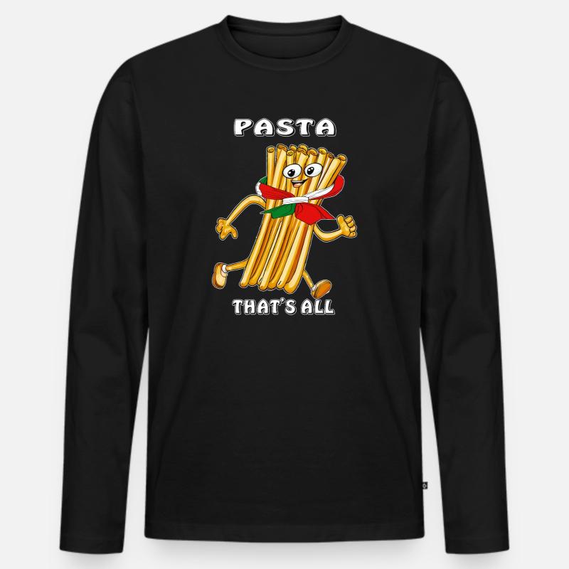 PASTA THAT'S ALL - Männer Premium Bio Langarmshirt - Schwarz