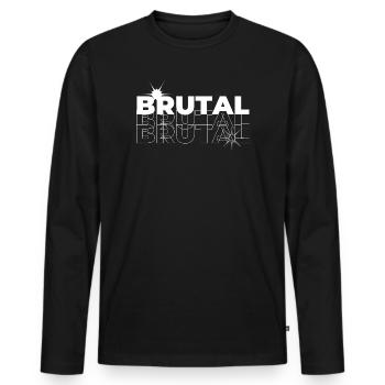 Imprimé géométrique Brutal Echo - T-shirt manches longues Premium bio Homme - noir - Devant - Nico (187cm)