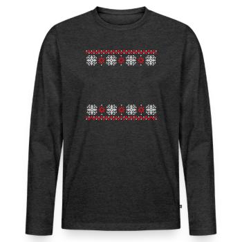 Ugly Sweater Christmas Pattern Snowflakes Cool - Men's Premium Organic Long Sleeve Shirt - heather anthracite - Front - Nico (187cm)