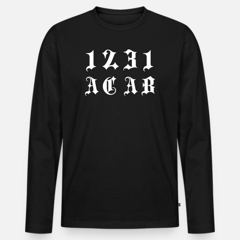 Gothic Monogramm 1231 - Männer Premium Bio Langarmshirt - Schwarz