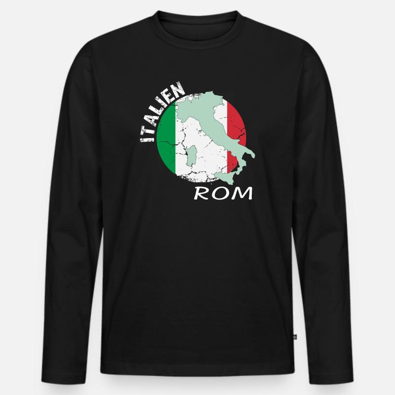 Rom - Männer Premium Bio Langarmshirt - Schwarz