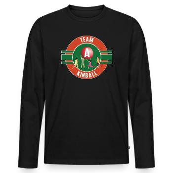 Kinball Team A Team Player Game - Men's Premium Organic Long Sleeve Shirt - black - Front - Nico (187cm)