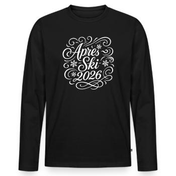 Après-ski 2026 - T-shirt manches longues Premium bio Homme - noir - Devant - Nico (187cm)
