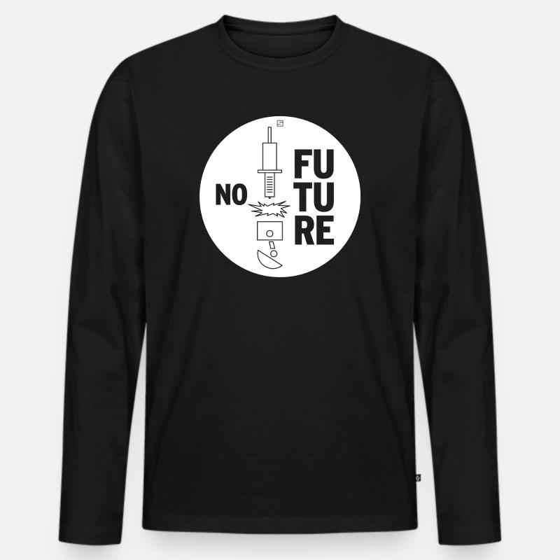 NO FUTURE - Männer Premium Bio Langarmshirt - Schwarz