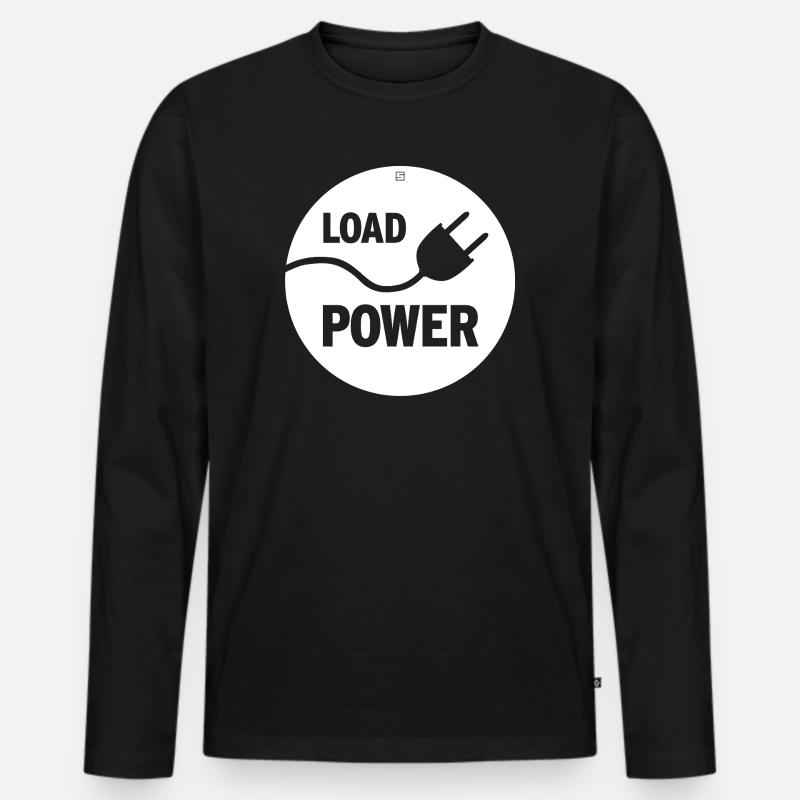 LOAD POWER - Männer Premium Bio Langarmshirt - Schwarz