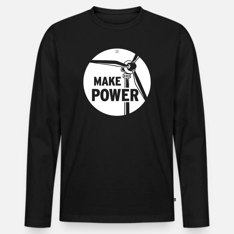 MAKE POWER - Männer Premium Bio Langarmshirt - Schwarz