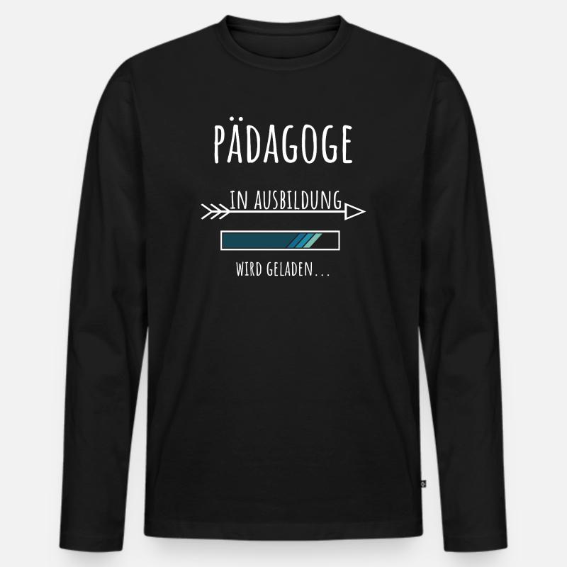 Student Beruf Ausbildung Pädagoge - Männer Premium Bio Langarmshirt - Schwarz