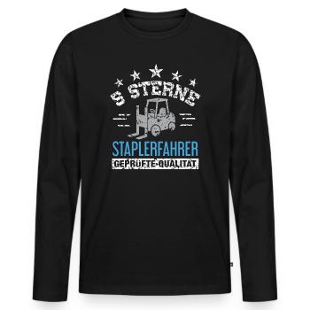 5 Star Forklift Driver Tested Quality / Forklift - Men's Premium Organic Long Sleeve Shirt - black - Front - Nico (187cm)