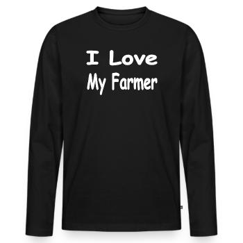 Bauer - Männer Premium Bio Langarmshirt - Schwarz - Vorne - Nico (187cm)