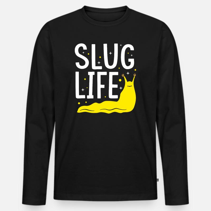 Banane Schnecke - Männer Premium Bio Langarmshirt - Schwarz
