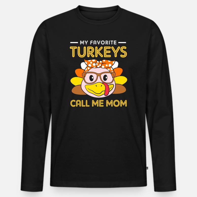 Thanksgiving Mama Mutter Oma Großmutter - Männer Premium Bio Langarmshirt - Schwarz
