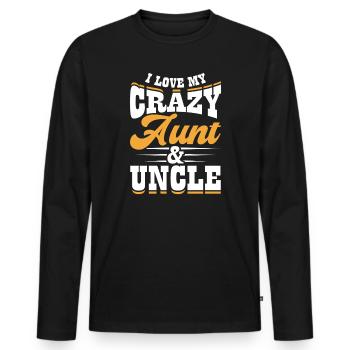 Cadeau de la meilleure tante oncle du monde - T-shirt manches longues Premium bio Homme - noir - Devant - Nico (187cm)