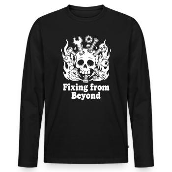Fixing from Beyond - Men's Premium Organic Long Sleeve Shirt - black - Front - Nico (187cm)