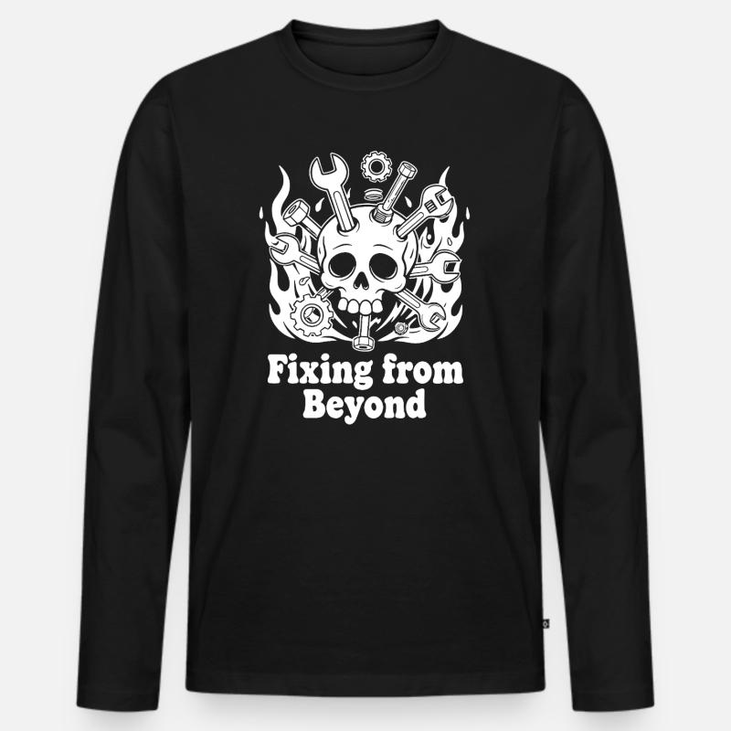 Fixing from Beyond - Männer Premium Bio Langarmshirt - Schwarz