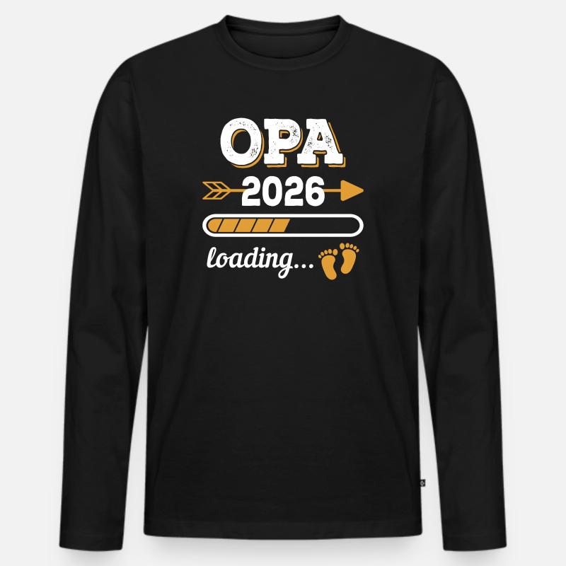 Opa 2026 Loading Zukünftiger Großvater Geschenk - Männer Premium Bio Langarmshirt - Schwarz