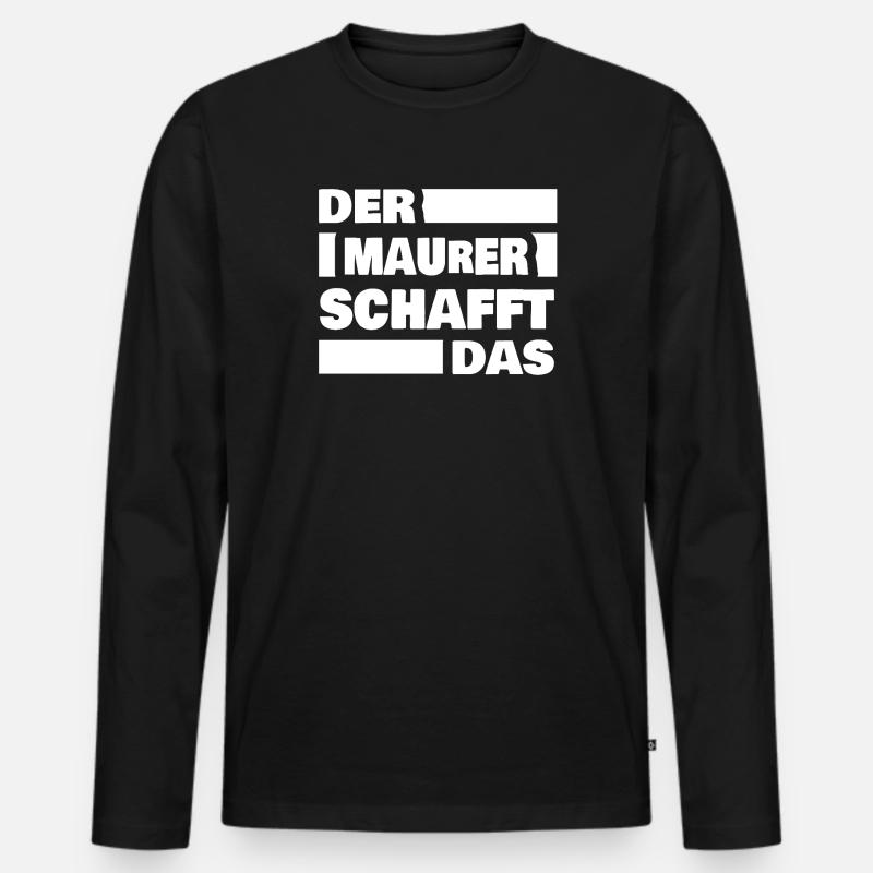 Bricklayer as work - Men's Premium Organic Long Sleeve Shirt - black