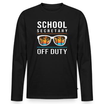 School Secretary School Secretary - Men's Premium Organic Long Sleeve Shirt - black - Front - Nico (187cm)