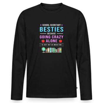School Secretary School Secretary - Men's Premium Organic Long Sleeve Shirt - black - Front - Nico (187cm)