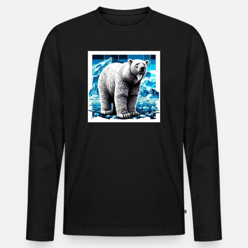 Eisbär - Männer Premium Bio Langarmshirt - Schwarz