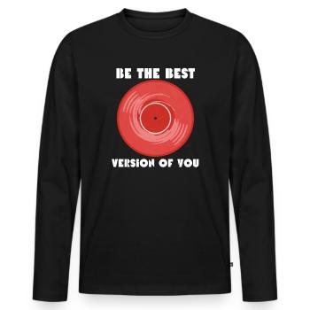 Die beste Version von dir - Männer Premium Bio Langarmshirt - Schwarz - Vorne - Nico (187cm)