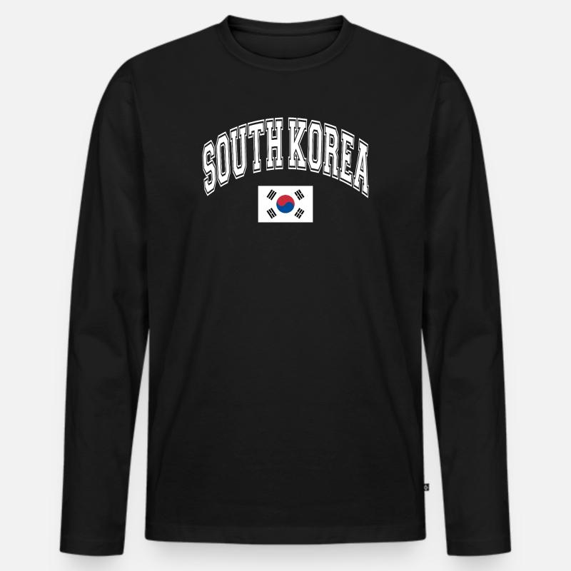 Südkorea - Männer Premium Bio Langarmshirt - Schwarz
