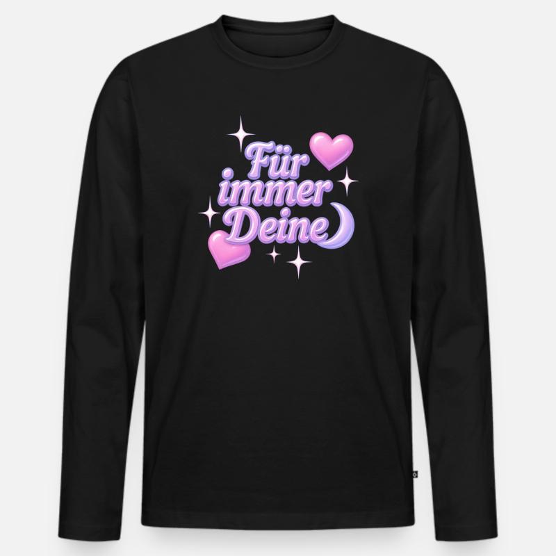 für immer deine / y2k statement design - Männer Premium Bio Langarmshirt - Schwarz