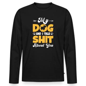 Meilleur cadeau de papa de chien Dog Lover - T-shirt manches longues Premium bio Homme - noir - Devant - Nico (187cm)
