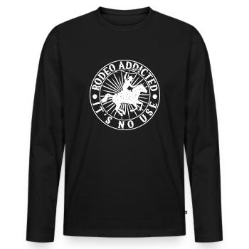 Rodeo Horse Riding Rodeo Addicted Cowboy - Men's Premium Organic Long Sleeve Shirt - black - Front - Nico (187cm)