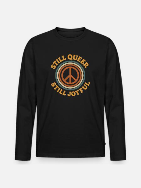 Groovy Pride Retro Égalité Queer Histoire - T-shirt manches longues Premium bio Homme - noir