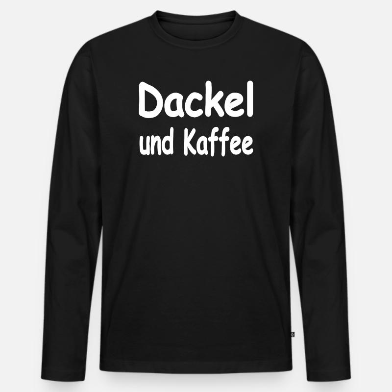 Dackel - Männer Premium Bio Langarmshirt - Schwarz