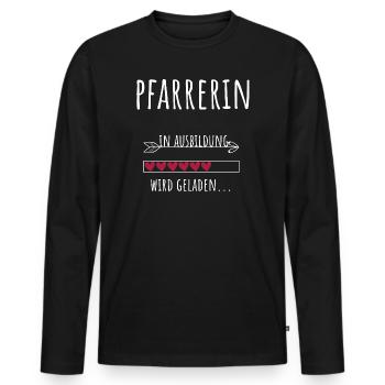 Theology Student Occupation Education Pastor - Men's Premium Organic Long Sleeve Shirt - black - Front - Nico (187cm)