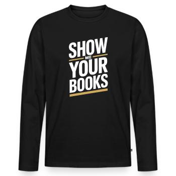Montrez-moi vos livres Leseratte Buch Lesen Bücher - T-shirt manches longues Premium bio Homme - noir - Devant - Nico (187cm)