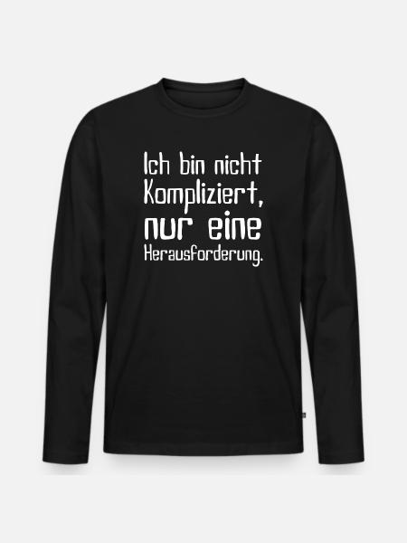 Not complicated – challenge - Men's Premium Organic Long Sleeve Shirt - black