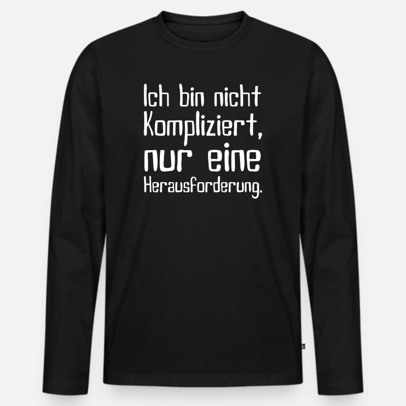 Nicht kompliziert – Herausforderung - Männer Premium Bio Langarmshirt - Schwarz