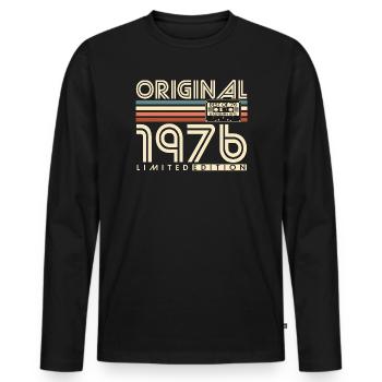 Original_1976_Jahrgang_Geburtstag_Geschenk_Retro - Men's Premium Organic Long Sleeve Shirt - black - Front - Nico (187cm)