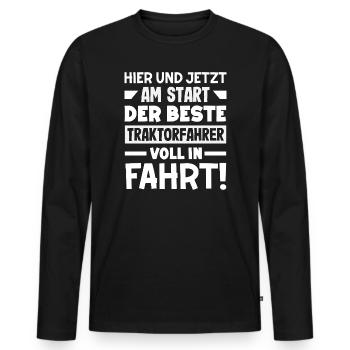 Der beste Traktorfahrer - Männer Premium Bio Langarmshirt - Schwarz - Vorne - Nico (187cm)