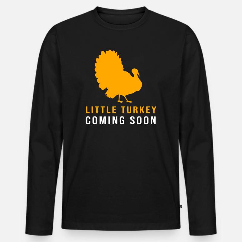Thanksgiving Gender Reveal Werdende Mutter - Männer Premium Bio Langarmshirt - Schwarz