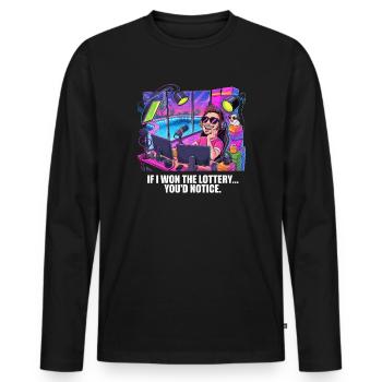 Funny If I Won The Lottery You’d Notice Yacht boat - Männer Premium Bio Langarmshirt - Schwarz - Vorne - Nico (187cm)