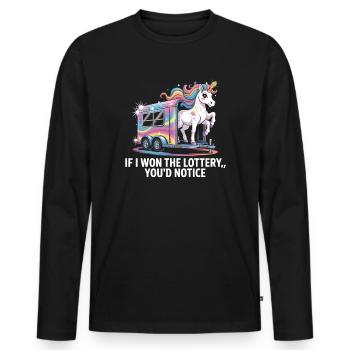 Funny If I Won The Lottery You’d Notice Yacht boat - Männer Premium Bio Langarmshirt - Schwarz - Vorne - Nico (187cm)