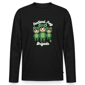 Brigade de grenouilles de Portland - T-shirt manches longues Premium bio Homme - noir - Devant - Nico (187cm)