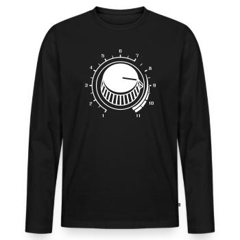 Volume, Monter le son, Volume, Musique, Fête, Son DJ - T-shirt manches longues Premium bio Homme - noir - Devant - Nico (187cm)