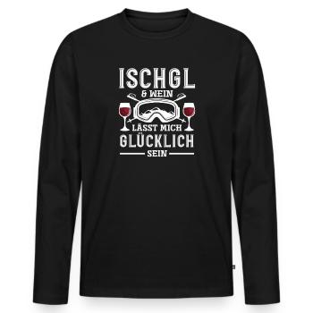Ischgl Wein Lustiges Après Ski Alpen Party - Männer Premium Bio Langarmshirt - Schwarz - Vorne - Nico (187cm)