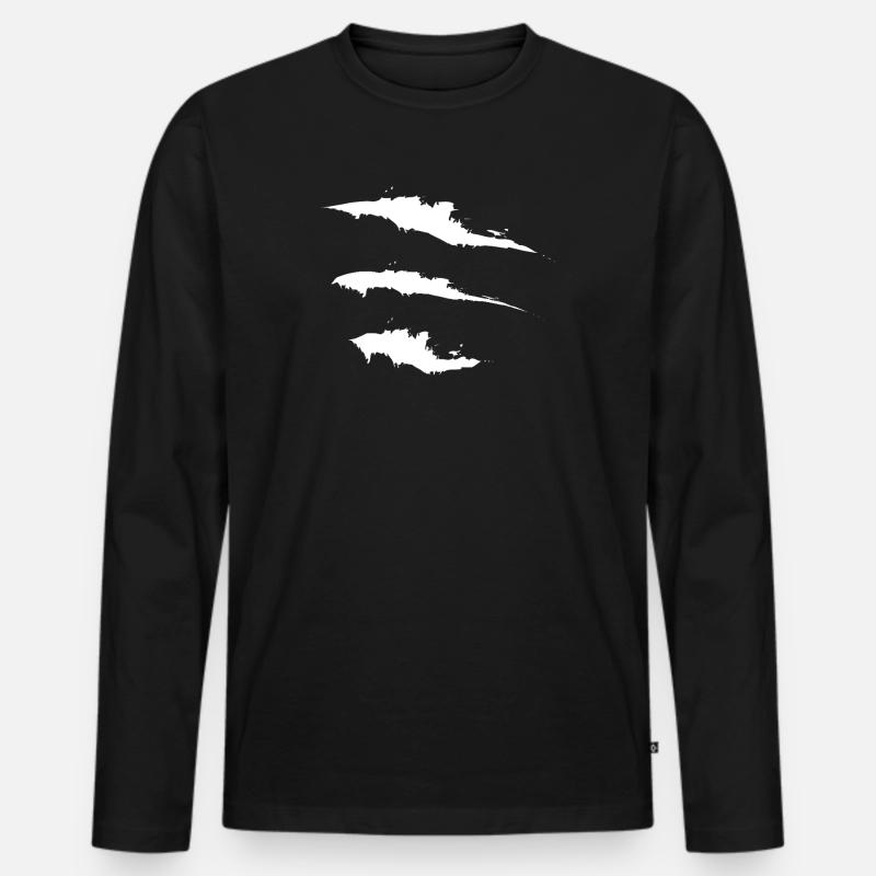 Abstraktes weißes Meer - Männer Premium Bio Langarmshirt - Schwarz